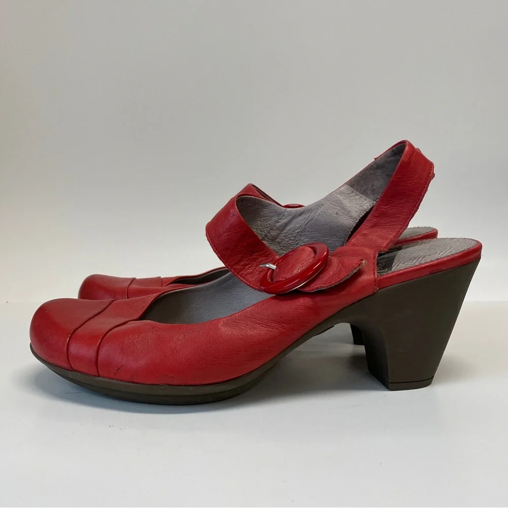 Wonders Mary Jane Heels, Red Leather - Picture 2 of 5